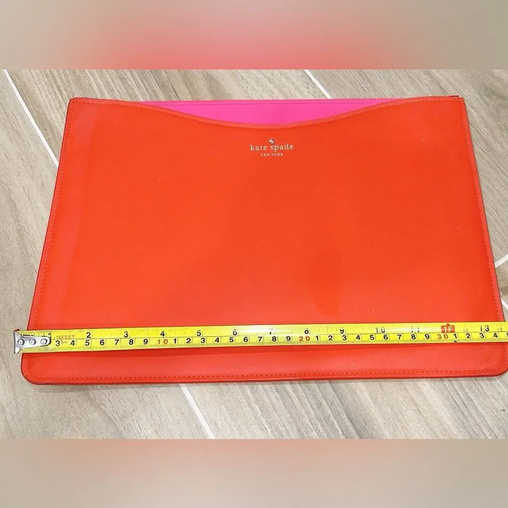 Kate Spade New York Laptop Sleeve Case Holder Protector Red/Orange Pink Interior